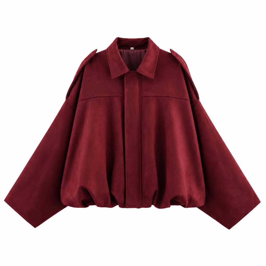 Cloe – Bomber de antelina con cuello de solapa