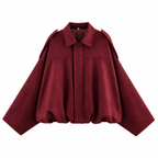 Cloe – Bomber de antelina con cuello de solapa
