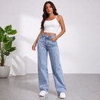 Adriana - High-Waist Jeans with Tie and Slim Fit