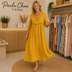 Elena - Vestido Elegante Midi de Verano
