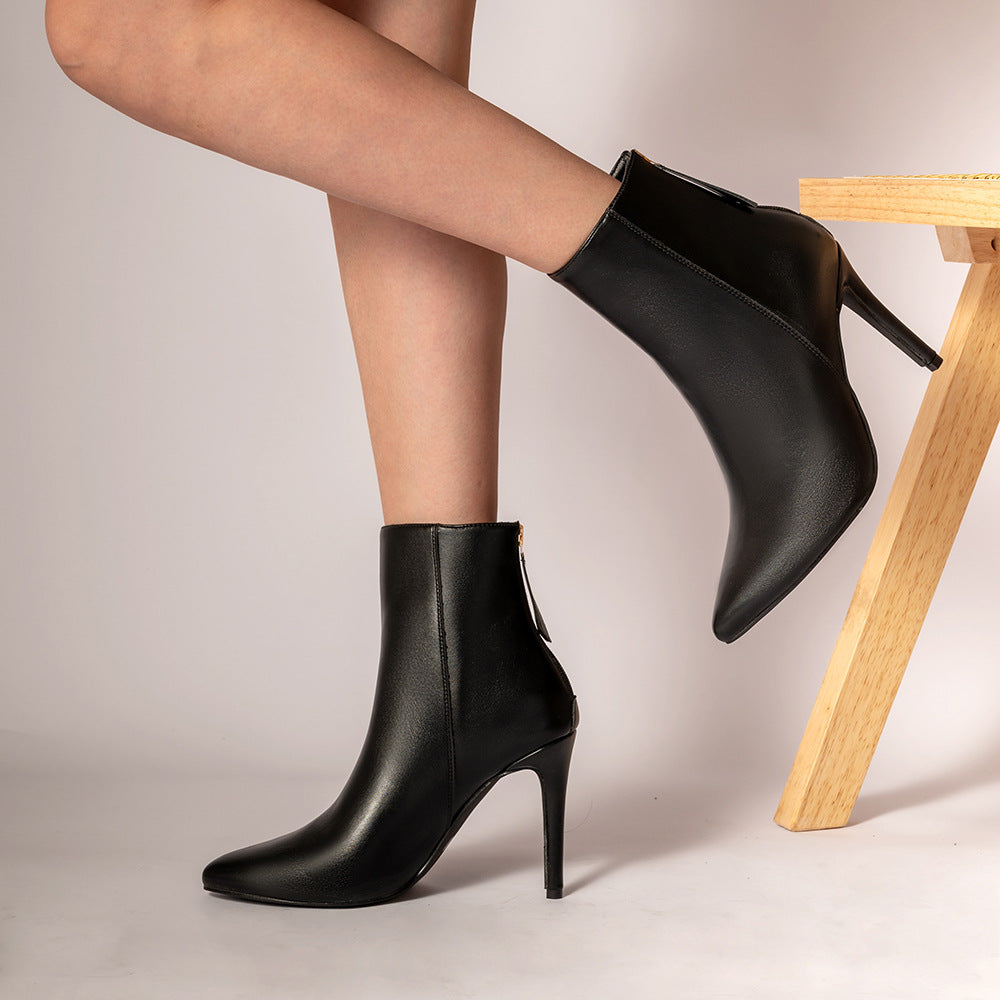 Briana – Botines de polipiel con tacón de aguja