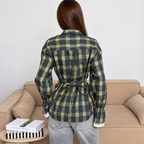Cecilia - Camisa de cuadros de poliéster