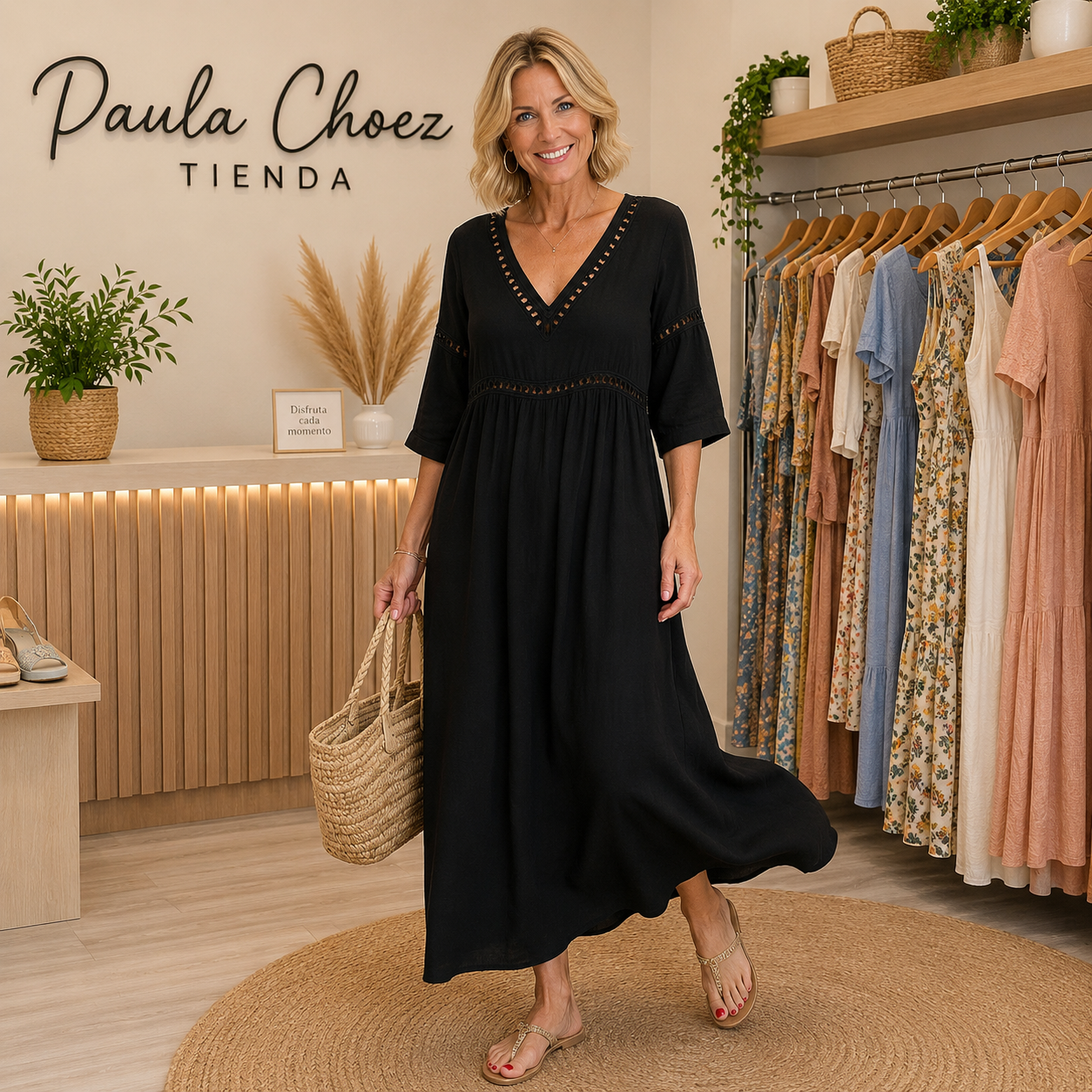Elena - Vestido Elegante Midi de Verano
