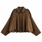 Cloe – Bomber de antelina con cuello de solapa