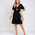 Cecilie - Bohemian A-Line Mini Dress